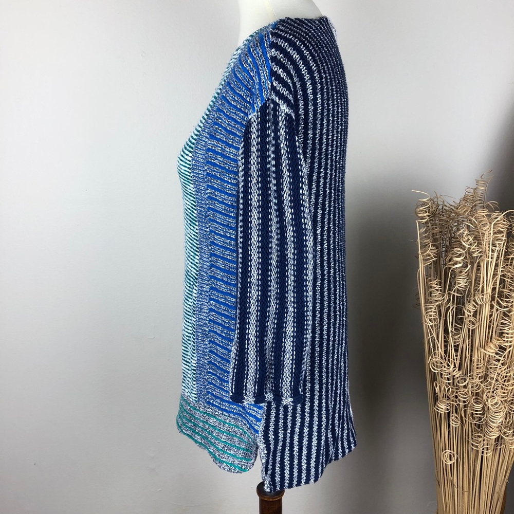 Style & Co Oversized Knit Sweater Blue White Small - Picture 4 of 9